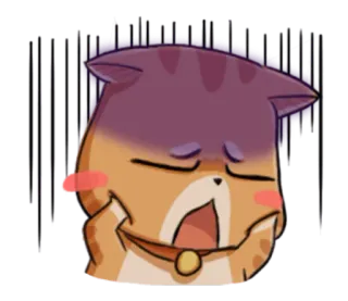 😖 Katze, traurig, verärgert, Anime, Cartoon, Emoji, Sticker telegram sticker
