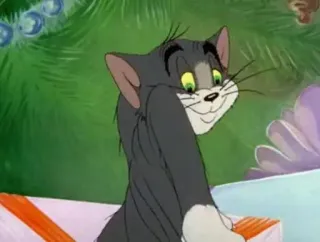☺️ Tom Cat Tom and Jerry cartone animato, gatto, Tom, Tom e Jerry, divertente, Natale telegram sticker