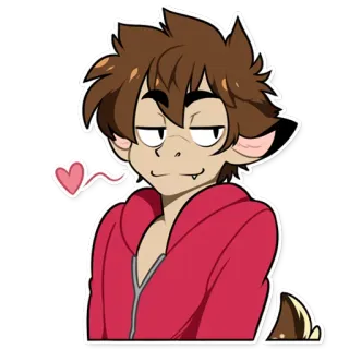 😏 Desenho animado, Monstro, Fofo, Sorrindo, Coração telegram sticker