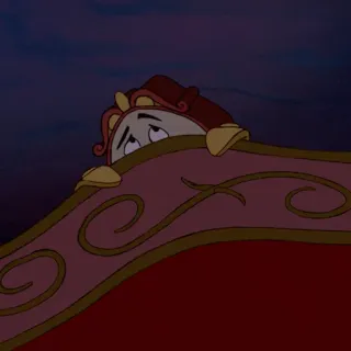 🥀 Cogsworth Beauty and the Beast Cogsworth, Beauty and the Beast, clock, Disney, cartoon, animated telegram sticker
