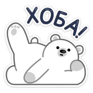 👏 ХОБА! orso polare, carino, adesivo, animale, Hoba telegram sticker