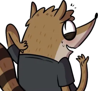 😳 Rigby Regular Show Kreskówka, Szop pracz, Rigby, Zwyczajny serial, Zwierzę telegram sticker