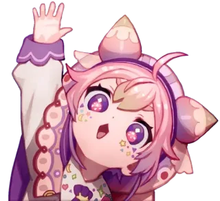 ✋ Anime, Dibujos animados, Lindo, Kawaii, Personaje, Saludando telegram sticker