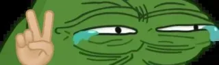 😂 Pepe the Frog Pepe, rana, meme, cultura de internet, signo de la paz whatsapp sticker