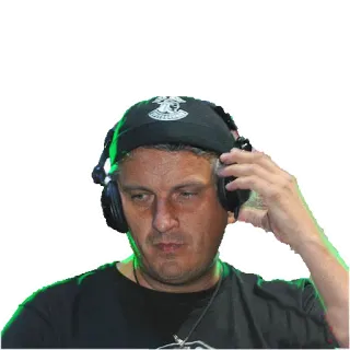 🔊 мужчина, наушники, человек, диджей, музыка, портрет telegram sticker