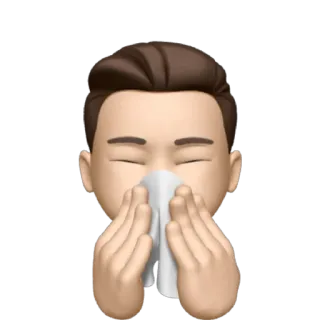 🤧 emoji, sick, tissue, cold, flu, sneezing telegram sticker