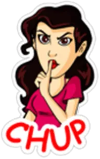 😰 CHUP shhh, silenzio, quiete, personaggio, cartone animato telegram sticker