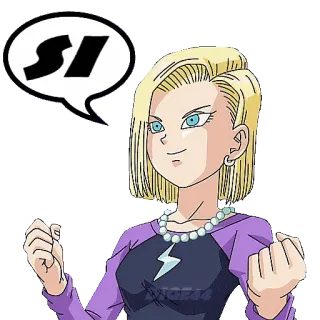 👍 Android 18 Dragon Ball SI android 18, dragon ball, anime, cartoon telegram sticker