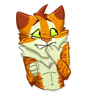🤭 chat, triste, inquiet, orange, dessin animé whatsapp sticker