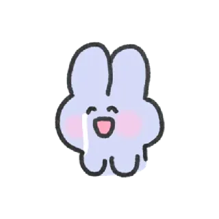 🥲 królik, zajączek, słodki, płacz, kawaii, kreskówka, naklejka telegram sticker