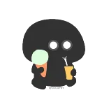 🍦 glace, boisson, ombre, sombre, nourriture, dessin animé whatsapp sticker