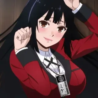 🥀 Yumeko Jabami Kakegurui anime, kakegurui, yumeko jabami, uniforme escolar, jogo, garota telegram sticker