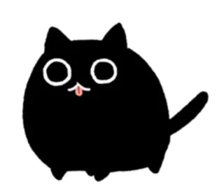 😲 kat, zwarte kat, schattig, dier, sticker telegram sticker