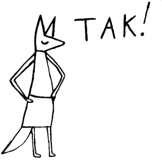 😒 TAK! fox, cartoon, polish, tak, animal telegram sticker