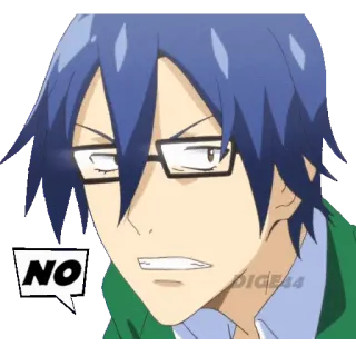 👎 NO anime, không, từ chối, phủ nhận, hoạt hình, hình minh họa telegram sticker
