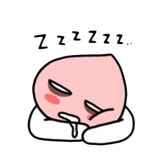 😴 Zzzzzz sono, dormindo, pêssego, cansado, desenho animado telegram sticker