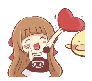 🍞 милый, девушка, мультфильм, сердце, каваий, очаровательный telegram sticker