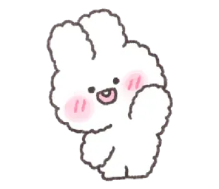 💬 coelho, fofo, animal, kawaii, desenho animado whatsapp sticker