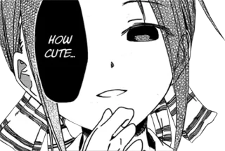 😏 HOW CUTE... Anime, Manga, Mignon, Fille, Expression, Noir et blanc telegram sticker