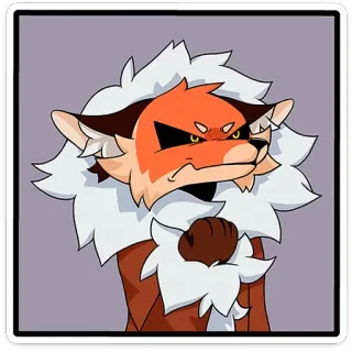 👊 renard, en colère, dessin animé, animal, poilu, personnage, illustration telegram sticker