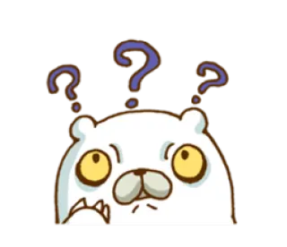 ❓ tanda tanya, berpikir, bingung, beruang, kartun, binatang, ekspresi telegram sticker