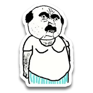 👨 Dibujos animados, Enojado, Personaje, Ilustración, Sticker whatsapp sticker