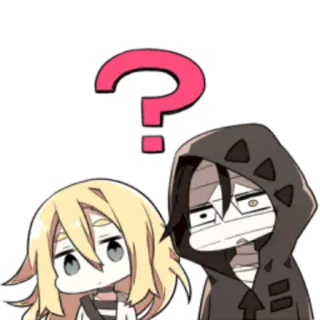 ❓ Anime, Punto interrogativo, Cartone animato, Chibi, Carino telegram sticker