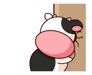 😓 vache, regardant, animal, dessin animé, mignon telegram sticker