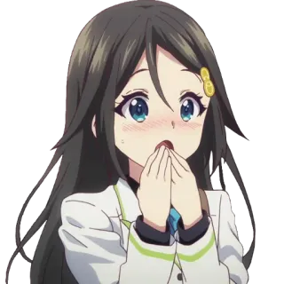 😳 animé, fille, surprise, mignon, autocollant telegram sticker