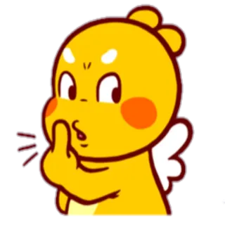 🙄 Cartone animato, Dito medio, Offensivo, Carino, Giallo telegram sticker