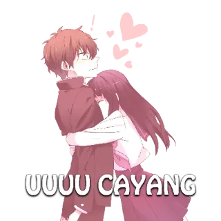 ❤ UUUU CAYANG Аниме, Объятие, Любовь, Пара, Мило telegram sticker