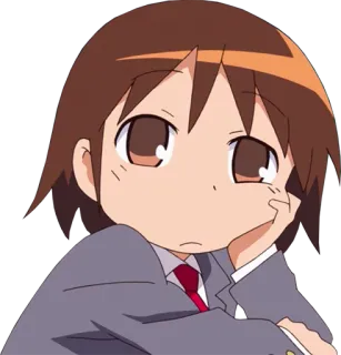 😕 anime, girl, school uniform, cute, manga, character telegram sticker