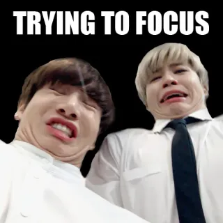 🤪 TRYING TO FOCUS 집중, 밈, 웃긴, 사람들, 표정 telegram sticker