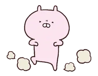 💨 Hase, Tier, süß, Cartoon, rosa telegram sticker