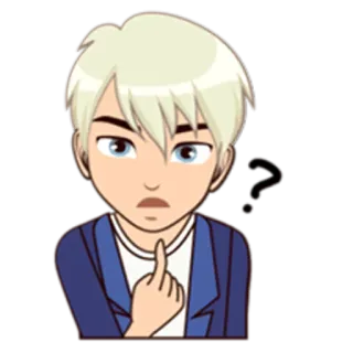 😐 desenho animado, pergunta, pensando, pessoa, curioso telegram sticker