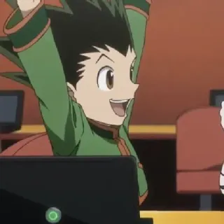 😃 Gon Freecss Hunter x Hunter anime, hunter x hunter, gon freecss, excited, celebrating telegram sticker