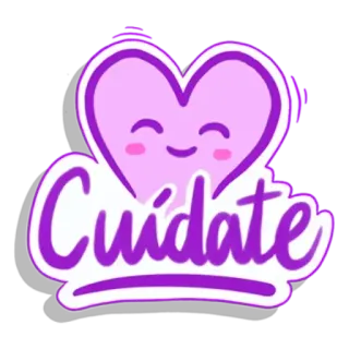 ❤️ Cuidate corazón, cuidado, amor, morado telegram sticker