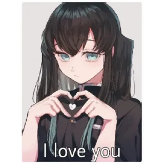 😁 Muichiro Tokito Demon Slayer I love you Anime, Amor, Lindo, Corazón, Manga telegram sticker