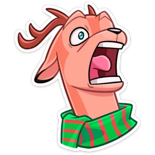 😱 rusa, kartun, syal, kaget, terkejut, hewan telegram sticker