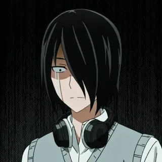 😭 Yu Ishigami Kaguya-sama: Love Is War 애니메이션, 만화, 이시가미, 카구야 님은 고백받고 싶어, 캐릭터, 헤드폰, 슬픈, 감정적인 whatsapp sticker