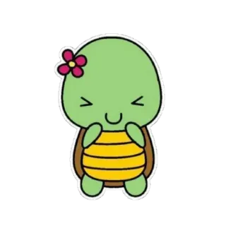 🐢 turtle, cute, cartoon, flower, animal, kawaii telegram sticker