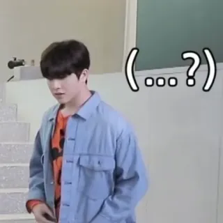 🤔 (...?) k-pop, espressione, domanda, confuso whatsapp sticker