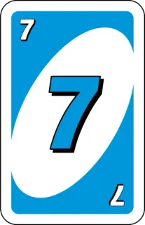 💙 card, blue, number, game, seven, uno whatsapp sticker