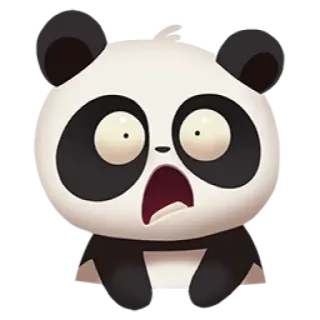 😱 panda, geschrokken, schattig, cartoon, dier telegram sticker