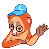👋 loris, monkey, animal, sticker, cartoon, cute, waving telegram sticker