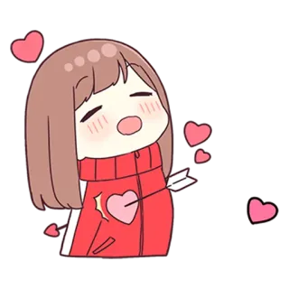 💗 hart, pijl, liefde, cartoon, schattig, anime, meisje telegram sticker