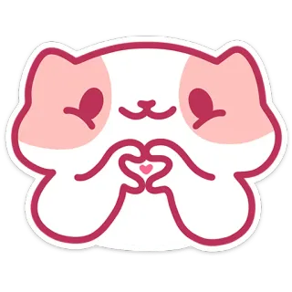 🫶 cat, heart, love, cute, sticker, kawaii, animal telegram sticker