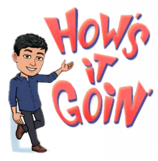 🙃 How's it goin приветствие, как дела, Bitmoji, мультфильм telegram sticker