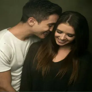 ❤ couple, souriant, affectueux, relation, amour, portrait telegram sticker