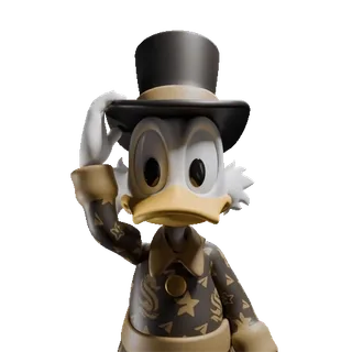 💲 Scrooge McDuck Sknerus McKwacz, kreskówka, Disney, kaczor, cylinder whatsapp sticker